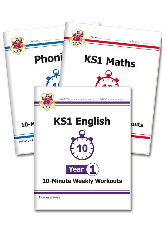 Year 1 English, Maths & Phonics 10-Minute Tests (Ages 5-6)