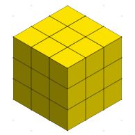 3 × 3 × 3 cube visual representation to help with cube number understanding