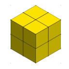 2 × 2 × 2 cube visual representation to help with cube number understanding