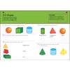 Children identify cubes, count faces on pyramids, match shapes to names, and circle the shape with the most vertices