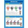 A worked example shows how to spot the odd balloon, followed by a practice question with four beach huts to choose from