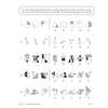 Five non-verbal reasoning questions where children find the matching figure from five options
