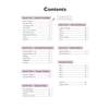 A contents page listing six maths sections and six assessment tests, with boxes to tick off as each topic is completed