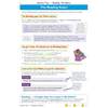 Clear notes on the 13+ reading exam structure, with a cartoon girl reading and tips on timing and marks
