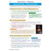 Detailed notes on Scrooge's cold-hearted nature and past, with a photograph of the character and a target grade indicator