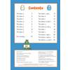 A contents page listing letter topics and a zoo roundup, with page numbers and a cartoon dragon illustration