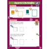 Children trace shapes with their fingers, then join dots to draw squares and rectangles, building early geometry skills