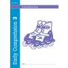 Front cover of Early Comprehension 3 for Key Stage 1, featuring a roller skate illustration and a name field