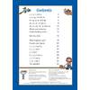 A contents page listing phonics sounds, words and stories with page numbers, plus publisher details at the bottom