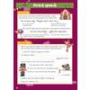 A circus-themed page teaches direct speech rules, then asks children to fill in missing dialogue with correct punctuation