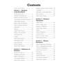 A contents page listing four sections on business topics with page numbers for each chapter and quiz