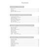 A table of contents listing four sections covering exam basics, reading, and writing with page numbers