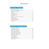 A contents page listing sections on writing skills and text analysis with page numbers for each topic