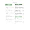 A contents page listing three sections on food science and safety, with page numbers for topics like proteins and cooking