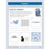 Children solve six dingbat puzzles using pictures and words to guess common sayings, writing their answers on the lines