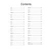 A contents page listing 33 English tests and 10 puzzle sections with their starting page numbers