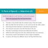 Eight sentences for pupils to identify the adjective in each, following a worked example