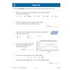 A timed test with five questions covering mass, number writing, symmetry, line graphs and mean calculations