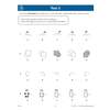 Four non-verbal reasoning questions where children circle the letter of the figure that differs from the others