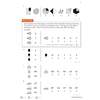 Four code-matching exercises where children match shapes to letter codes and select the correct answer from five options