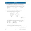 Four timed questions on rounding, geometry, fractions and area, with multiple choice and short answer formats