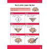 Step-by-step instructions with diagrams show how to fold a paper square into a dog face, then draw features