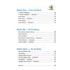 A contents page listing sections on winter themes, libraries, and balloons with page numbers for easy navigation