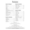 A contents page listing grammar, punctuation and spelling topics with page numbers, plus publisher details