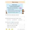 A short text about ukulele lessons is followed by three questions where children write answers, tick options