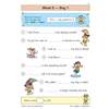 Children fill in gaps with 'what' or 'when' in eight sentences, then tick a box to record their score