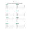 A contents page listing eight weeks of daily practice, with tick boxes for children to track their progress
