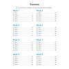 A contents page listing eight weeks of daily practice, with tick boxes for tracking progress