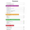 A contents page listing four maths sections covering place value, addition, multiplication and fractions with page numbers