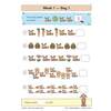 Children count rabbits and other animals in five rows, write the totals in boxes and tick a score at the bottom