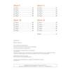A contents page listing days for weeks 9 to 12 with page numbers and a final entry for answers