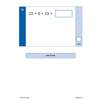 A final arithmetic question on page 25, asking children to add three numbers and write the answer in a box