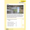 A short text about floods in Britain, followed by a multiple-choice question asking for the meaning of a phrase