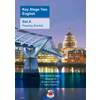The front cover of a KS2 English reading booklet, featuring a night view of London landmarks and listing three reading