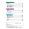 A contents page listing sections on punctuation, vocabulary and spelling with page numbers and a footer with ISBN