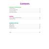A table of contents listing grammar, spelling and writing sections with page numbers