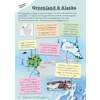A colourful map explains the geography of Greenland and Alaska, including their location, industries and capitals