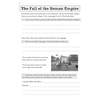 A short text on the collapse of the Roman Empire, with three questions asking children to explain causes, define nomads