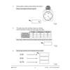 Three questions on reading scales, adding data from a table, and rounding decimals to the nearest whole number
