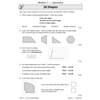 Five questions on 2D shapes, including circling answers, drawing lines to complete a parallelogram, and writing numbers