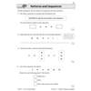 Four questions on number patterns, including filling gaps, writing rules, circling correct numbers