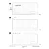 Three maths questions on a grid page, testing division, fractions, and order of operations with space to show working