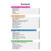 A contents page listing four sections covering number, calculations, fractions and algebra with page numbers