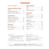 A contents page listing maths topics from number to statistics, with page numbers and a quiz for each section