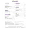 A contents page listing maths topics like number, calculations and geometry, with page numbers and a quiz at the end