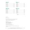 A contents page showing Weeks 9 to 12 with tick boxes for daily tracking and page numbers for each day